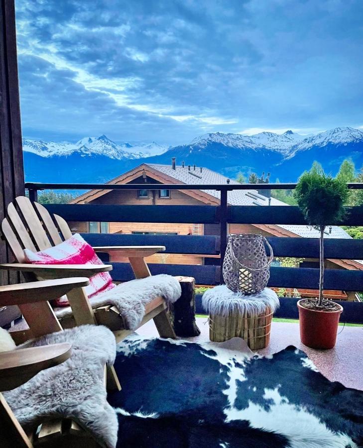 Window On Crans Montana, Appartement Avec Vue Sur Les Alpes Zewnętrze zdjęcie