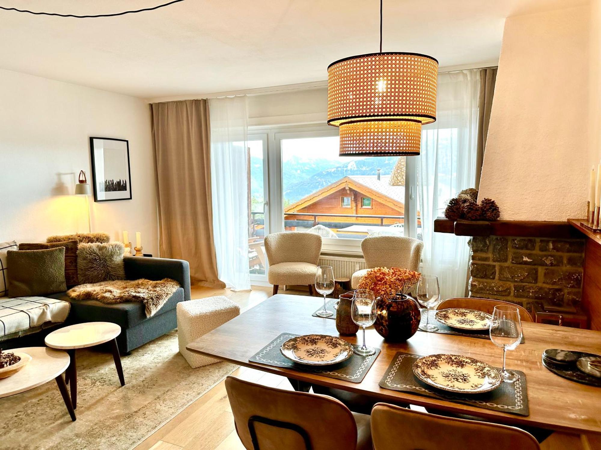 Window On Crans Montana, Appartement Avec Vue Sur Les Alpes Zewnętrze zdjęcie